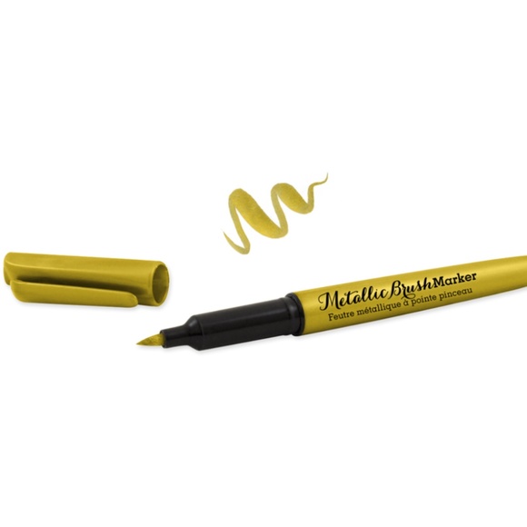 Metallic Brush Marker Permanent 6.8mm Gold - Picture 4 of 4